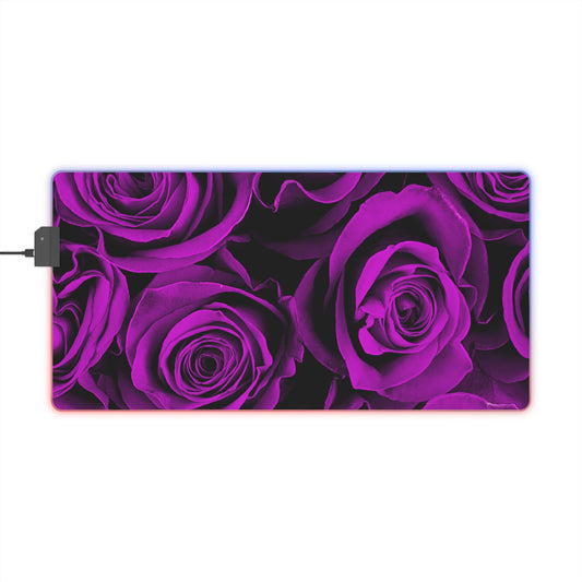 Gaming LED Desk Mat – Amethyst Roses