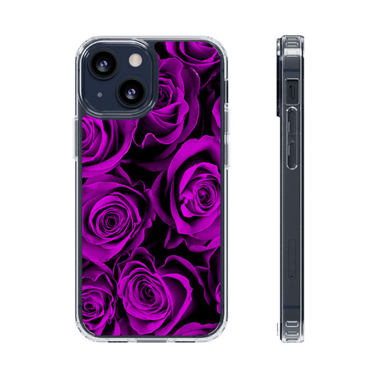 Clear Phone Case – Amethyst Roses