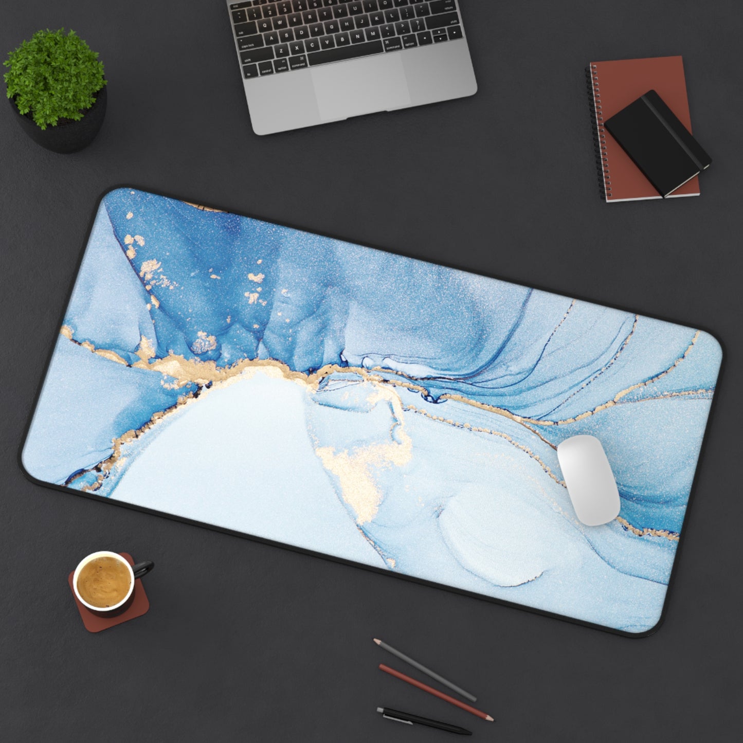 Neoprene Desk Mat – Blue Agate