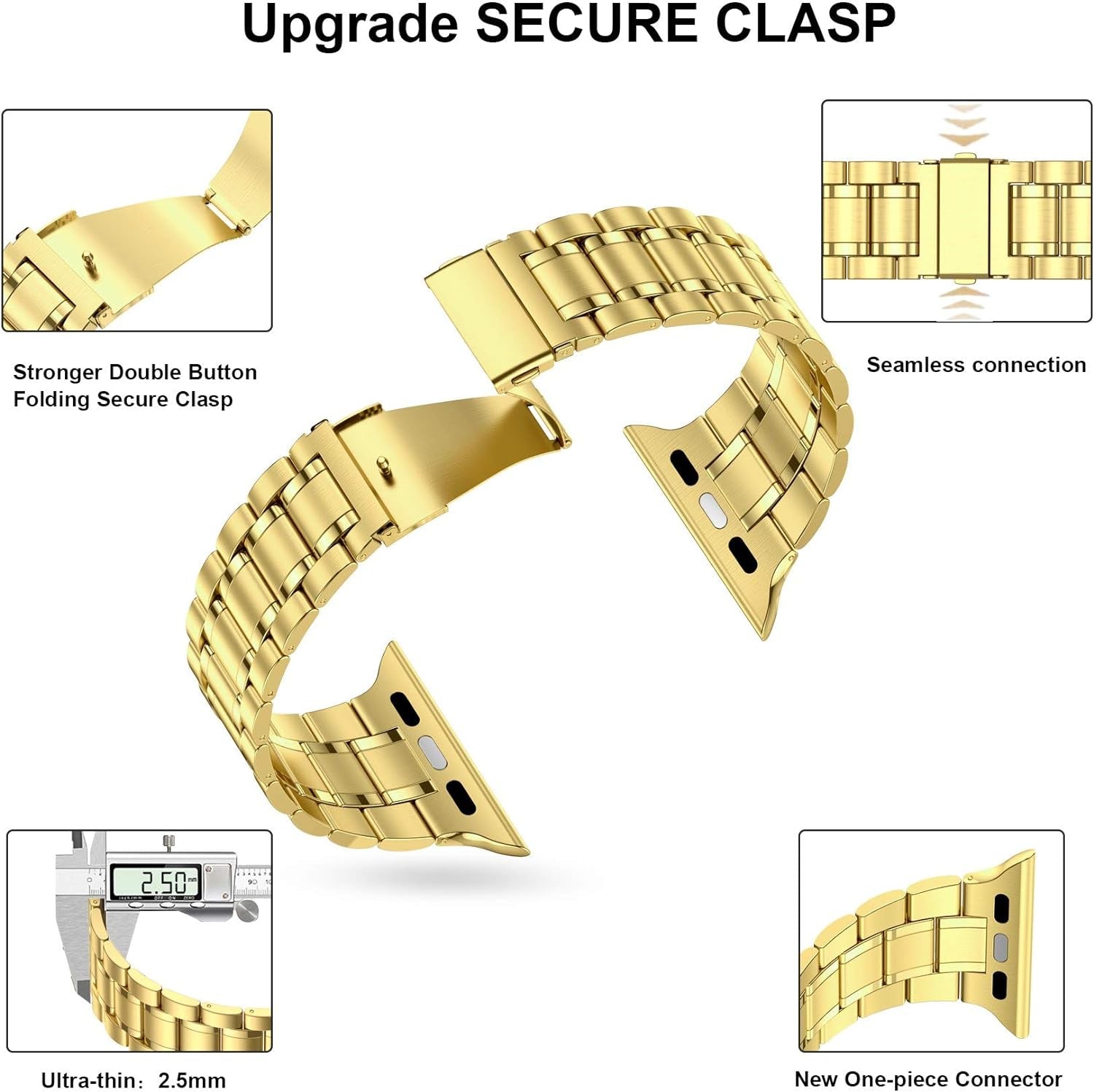 Stylish Gold Band & Case for Apple Watch (42/44mm)