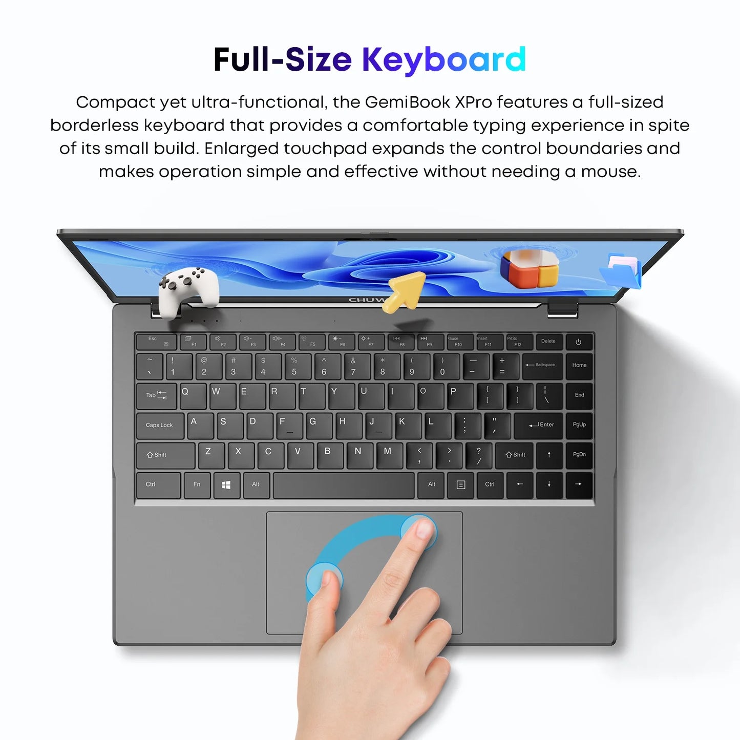 Gemibook Xpro 14" Laptop,256Gb SSD 8GB Ram,Windows 11,12Th Gen Intel Alder Lake N100,2025 Upgrade Ultra Thin Notebook Gaming Computer,2160*1440 IPS Display,Wi-Fi,Bluetooth 5.1