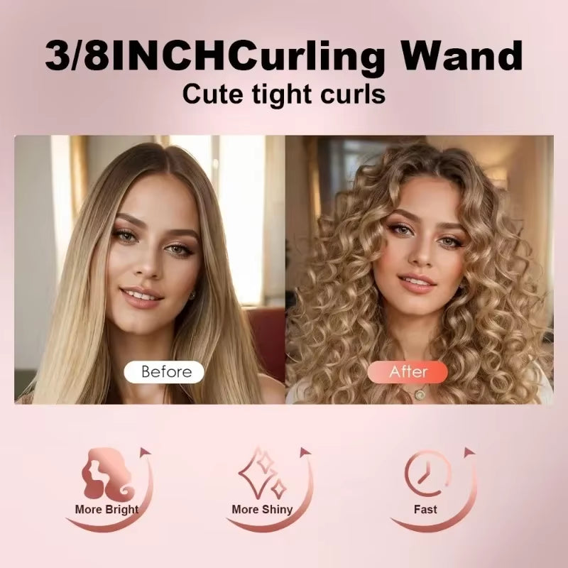 Mini Hair Curling Iron 9Mm Curler Wand Professional Curly Tongs Ceramic Electric Salon Styling Tool Small Crimping Iron Curler