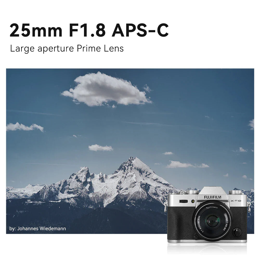 7Artisans 7 Artisans 25Mm F1.8 Manual Focus Prime Lens for Sony E/Fujifilm Fx/Canon Eos-M/Olympus and Panasonic Micro 4/3 Mount