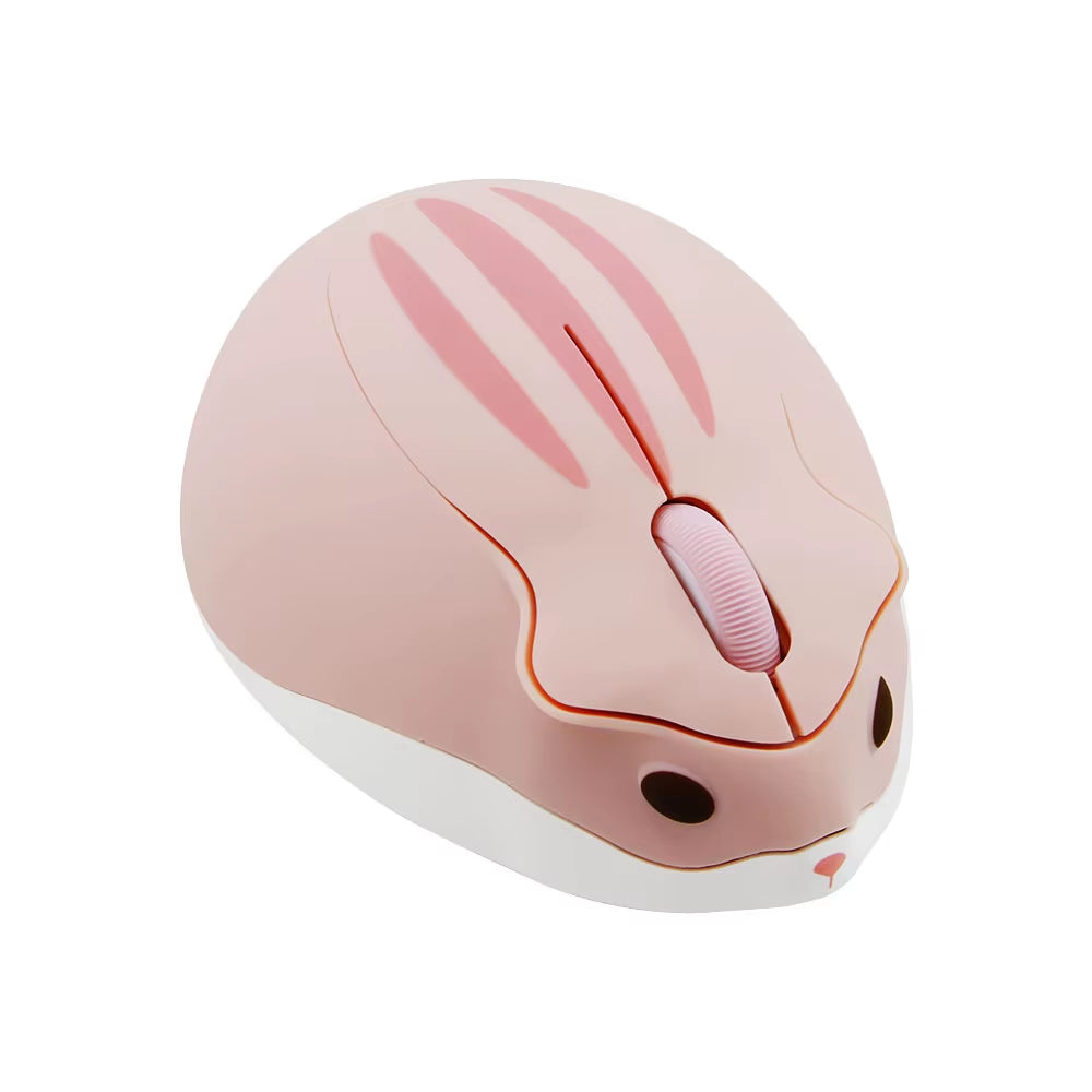 Cute Cartoon Wireless Mouse USB Optical Computer Mini Mouse 1600DPI Hamster Design Small Hand Mice for Laptop Computer