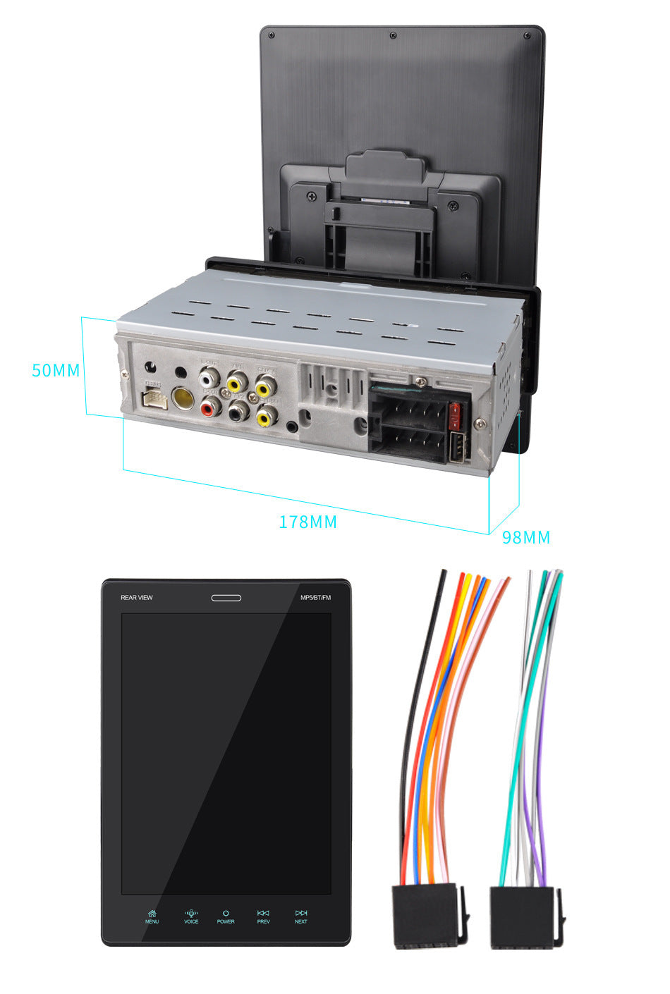 9.5" Vertical Screen Car MP5 Player - Touchscreen Display