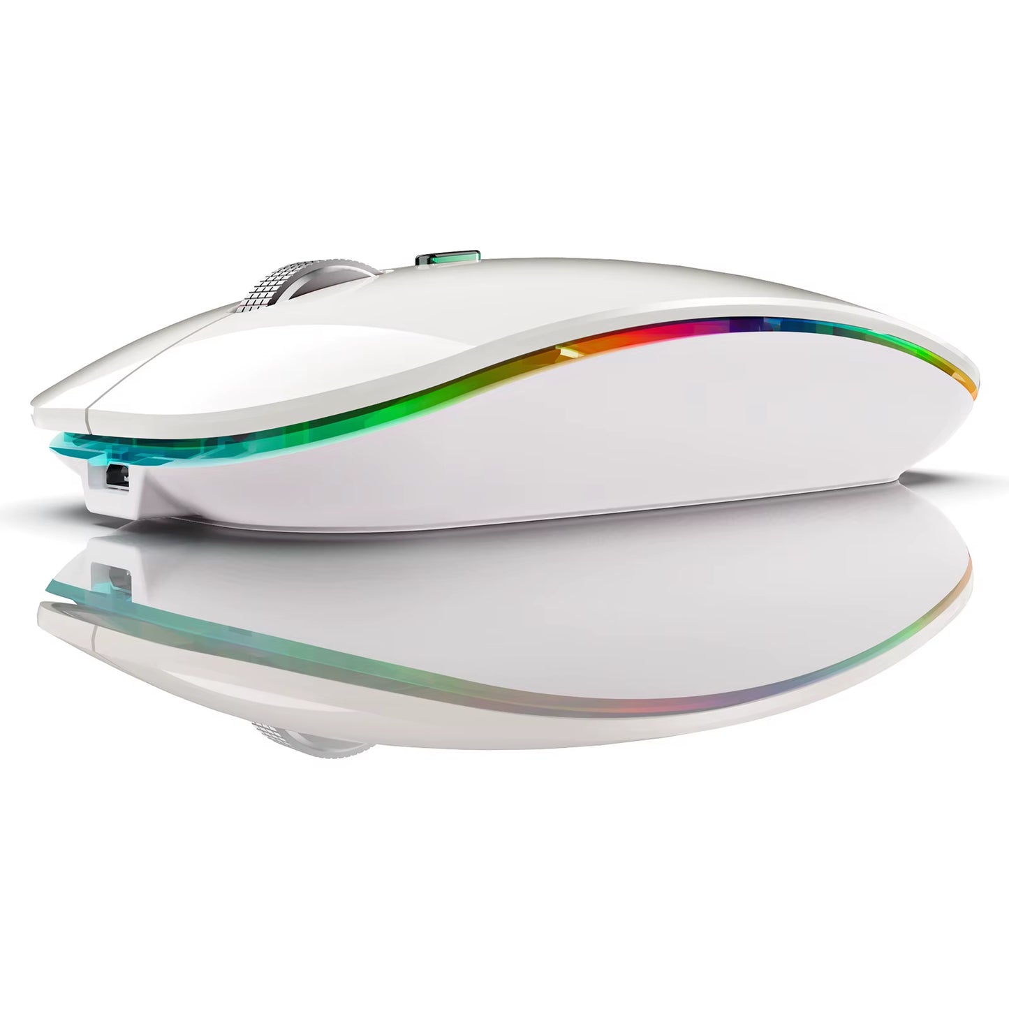 2.4G+Bluetooth Wireless Mouse Backlight Jiggler Mouse Rechargeable Silent Ergonomic Mice for Ipad Laptop Computer