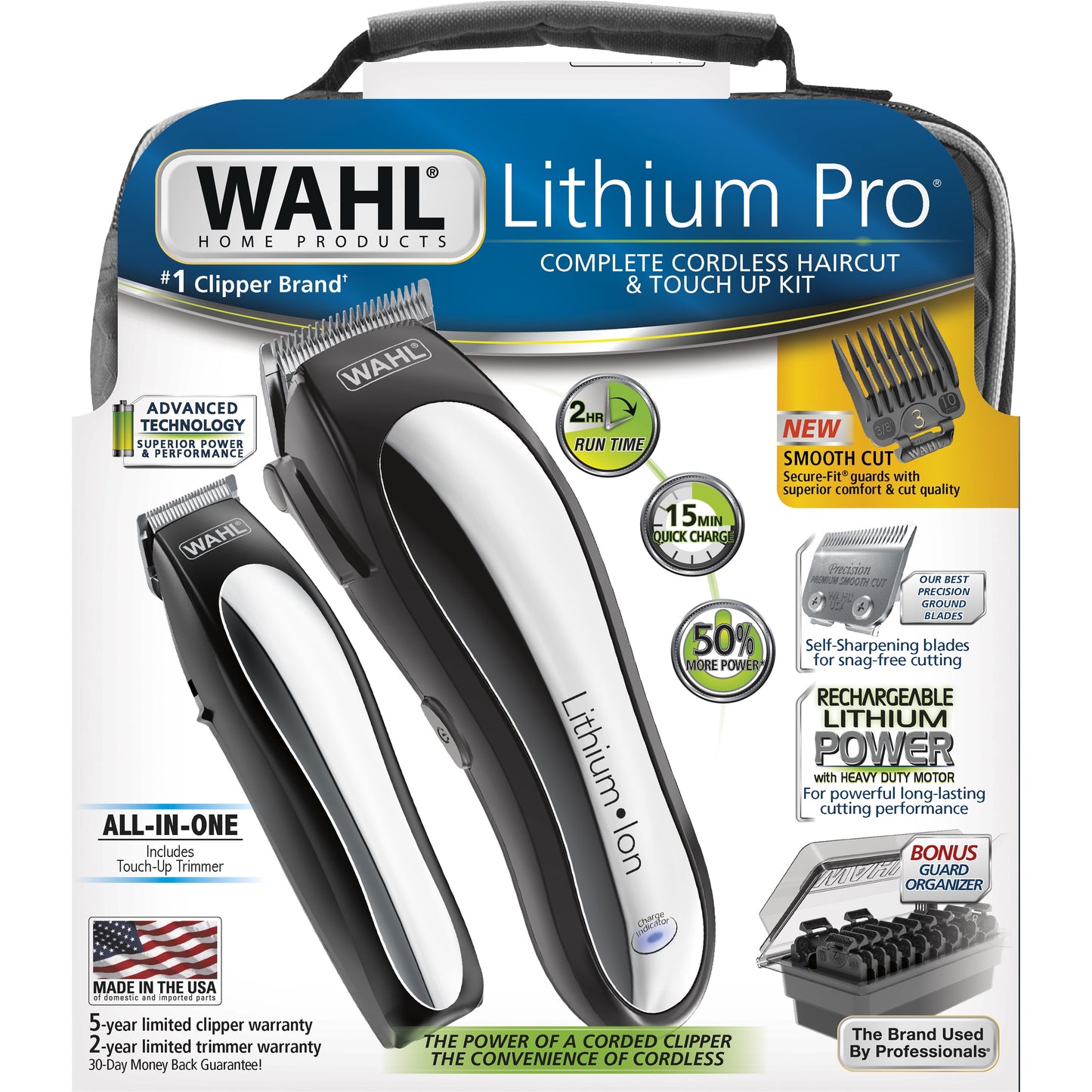 Lithium Pro Complete Electic Cordless Hair Clipper & Touch up Kit for Men or Women 79600-3301