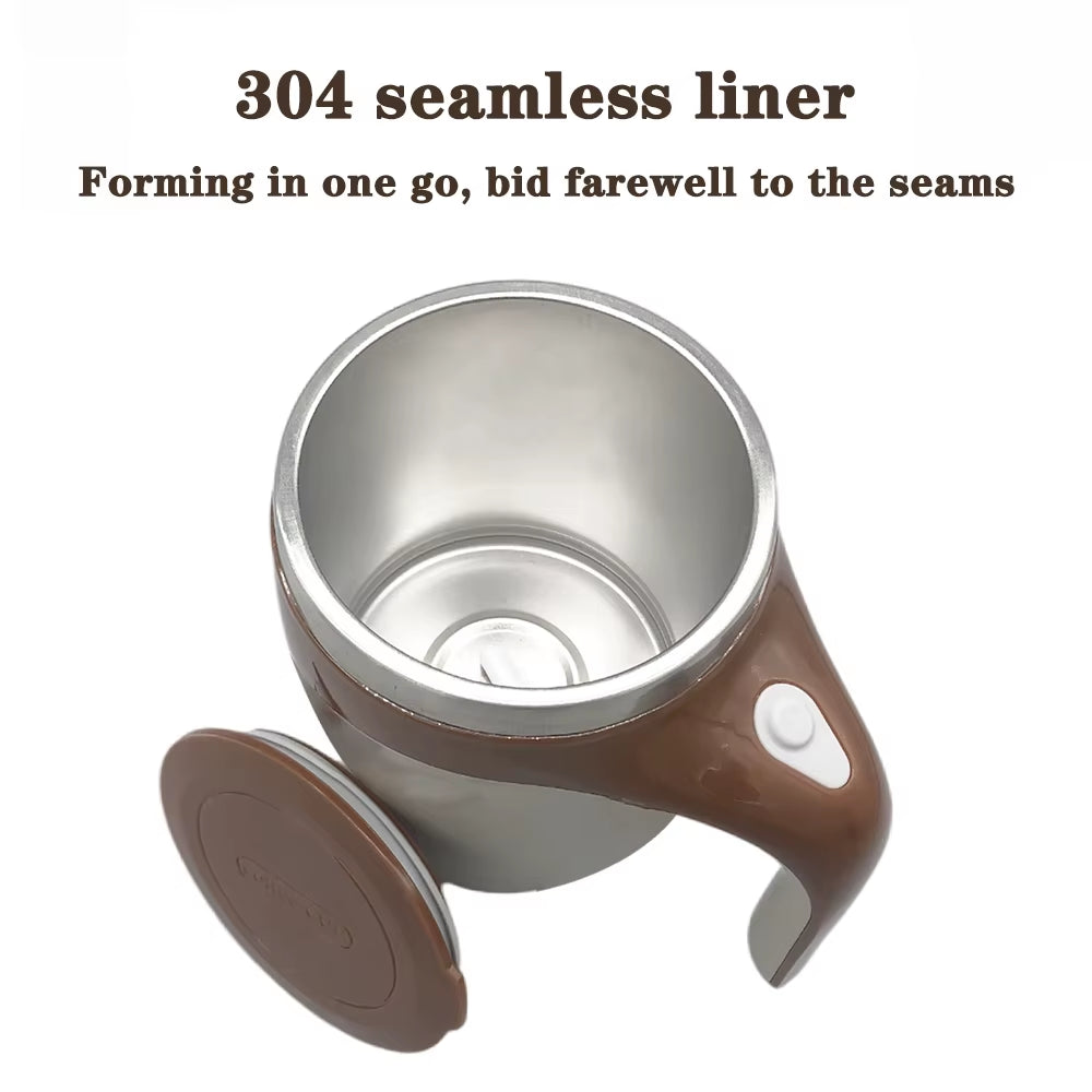 Smart Auto-Stirring Coffee Cup | Electric Magnetic Milk & Beverage Mixer | 304 Stainless Steel Design