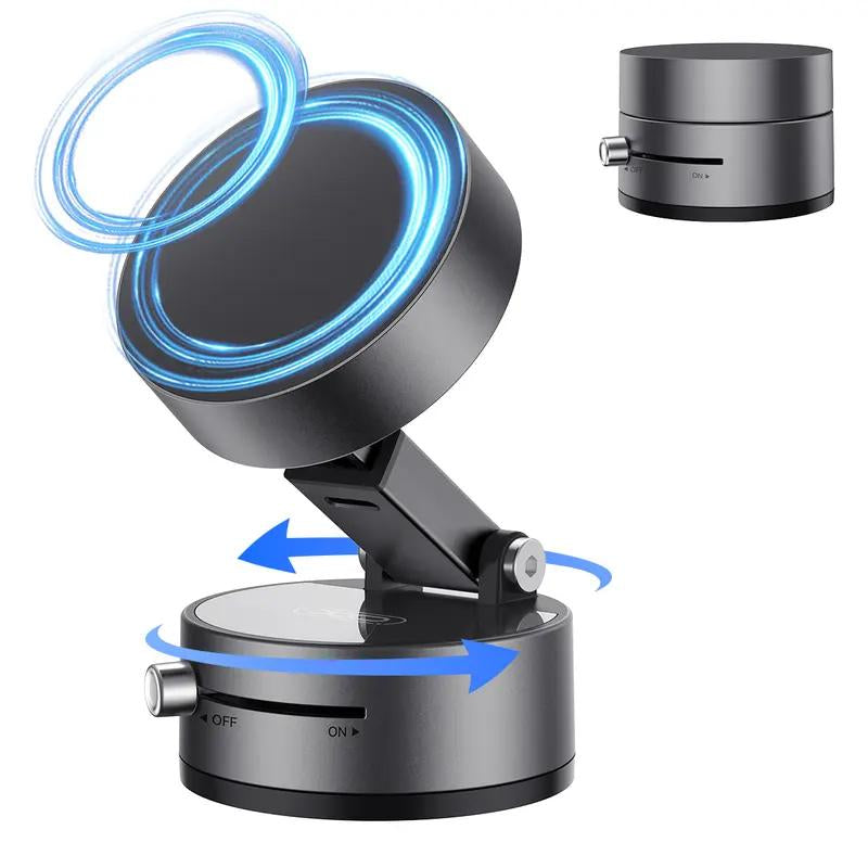 Versatile Magnetic Car Phone Holder: Vacuum Suction, for iPhone 16/15