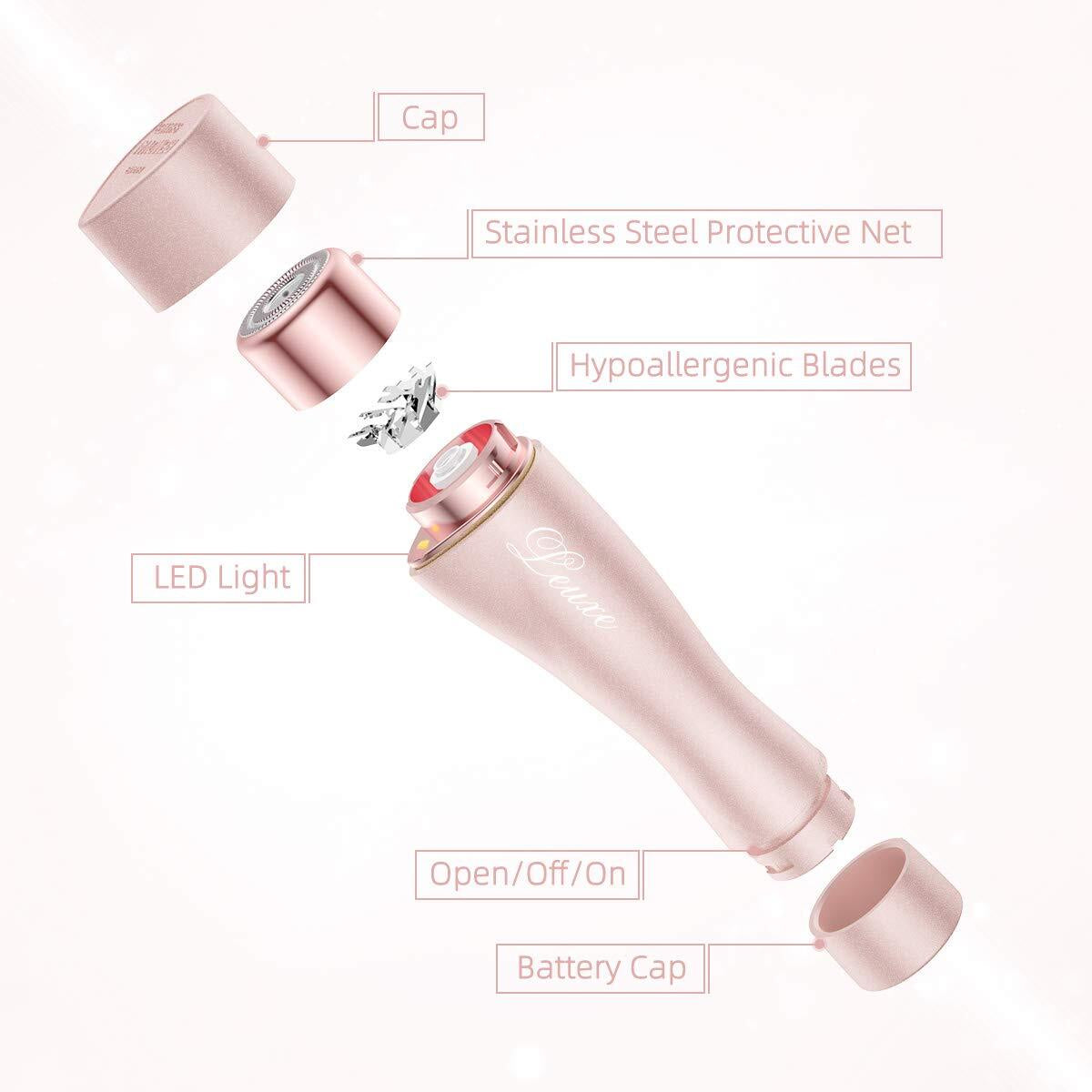 Facial Hair Remover for Women, Painless Hair Removal Waterproof Shaver Razor ...