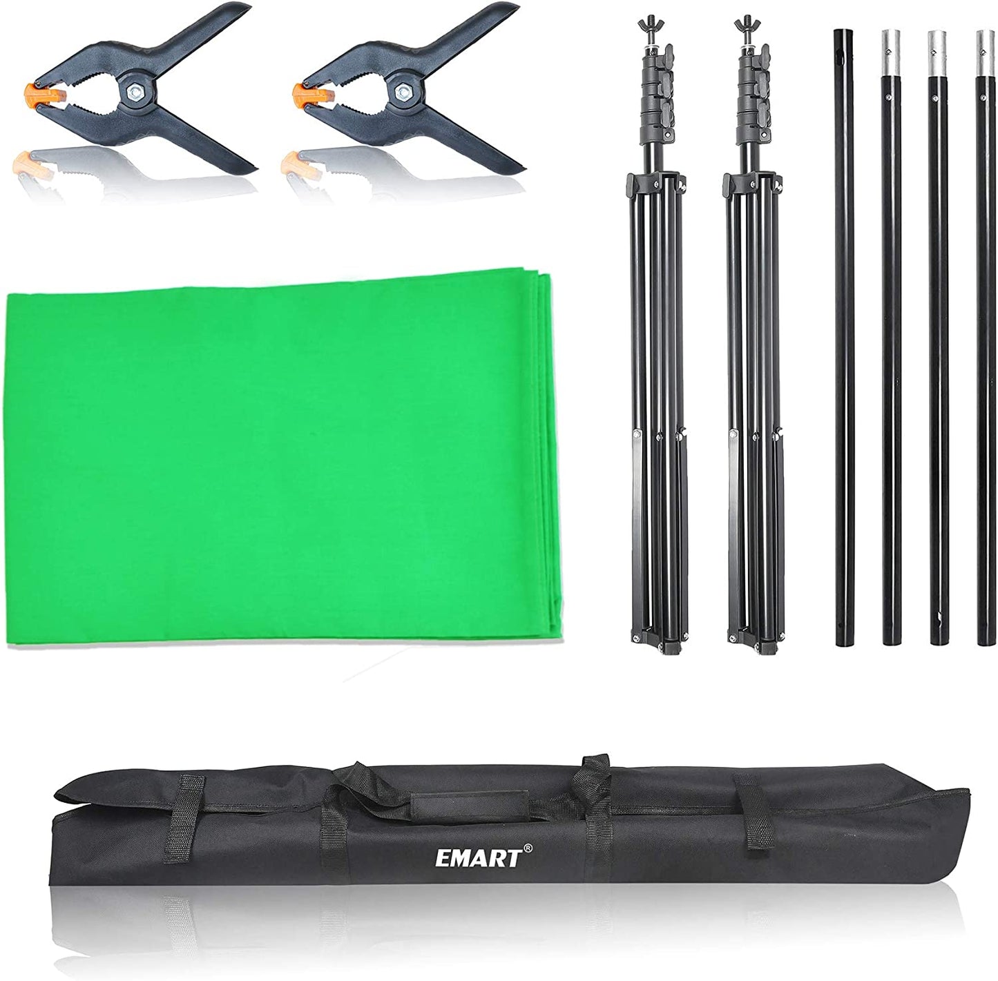 Professional Photography Background Support System: 8.5x10ft Stand & 10x12ft Green Screen
