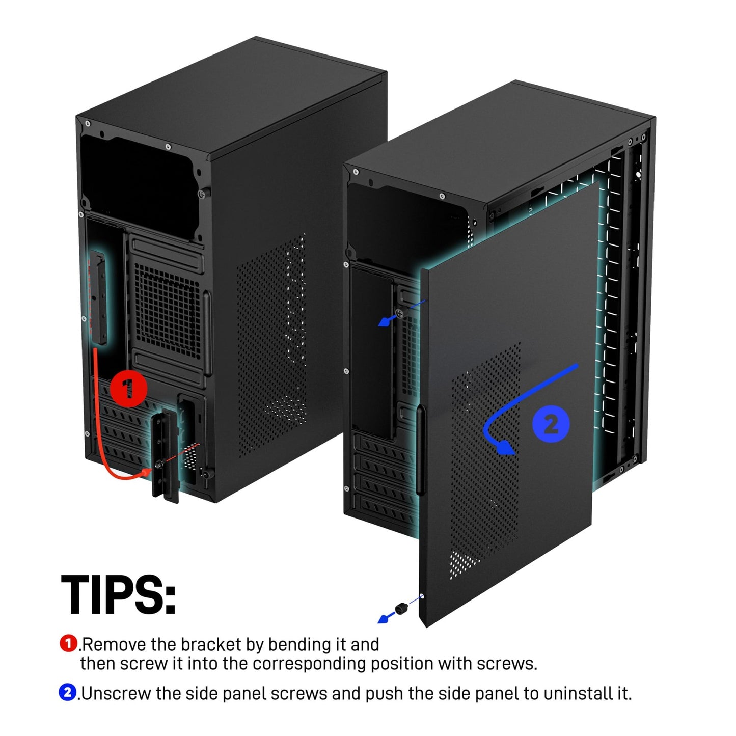 Micro ATX Case PC Case: MATX Case Mini PC ITX Desktop Computer Case Support M...