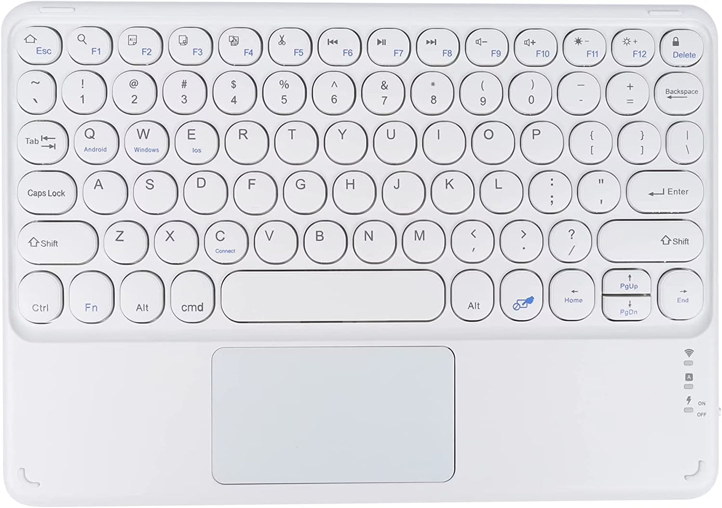 Wireless Bluetooth Keyboard with Touchpad for Ipad, Portable Mini Small Universal Rechargeable 10 Inch Ultra-Slim Wireless Keyboard for Tablet Smartphone PC Computer Laptop Windows Android Ios