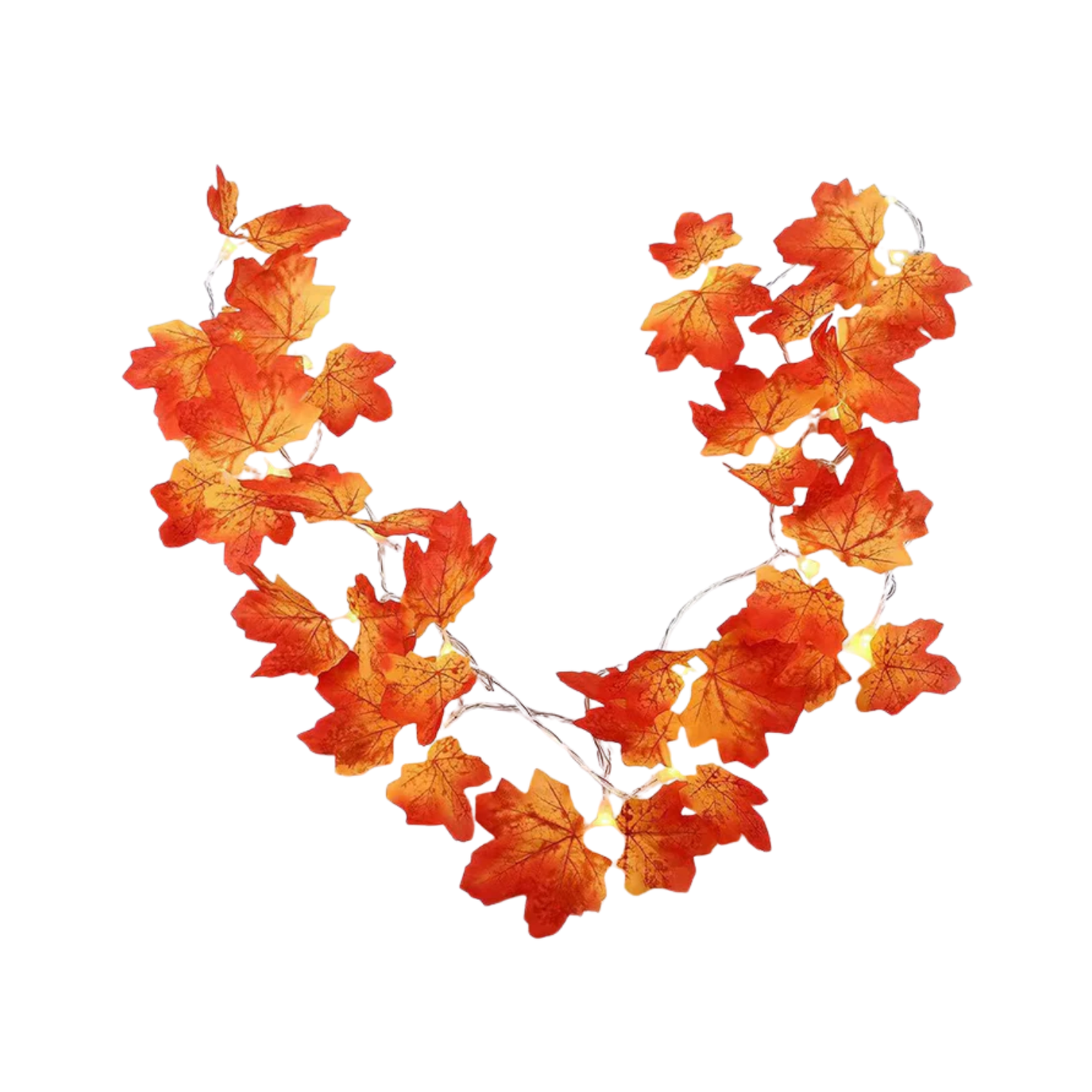 5M Fall Decor String Lights - 50 LED Pumpkin & Maple Leaf Garland, Halloween/Autumn