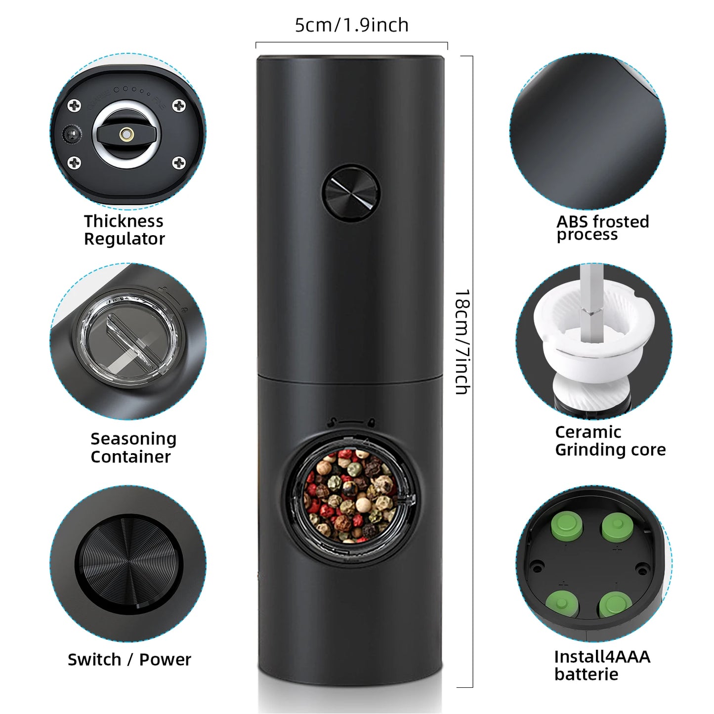 Rechargeable Electric Salt & Pepper Grinder Set