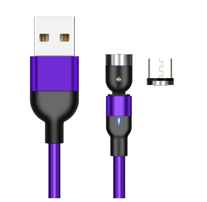 Cable de carga USB magnético giratorio de 360° - Cargador compatible con varios dispositivos