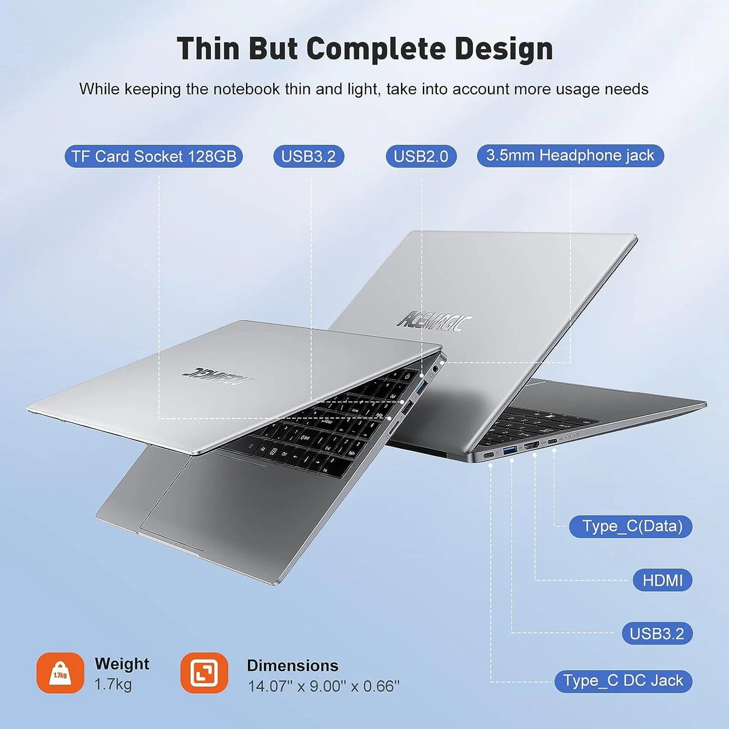 Laptop 15.6 FHD 16GB 512GB Intel Quad-Core 12Th Alder Lake N97 with Windows 11 Pro