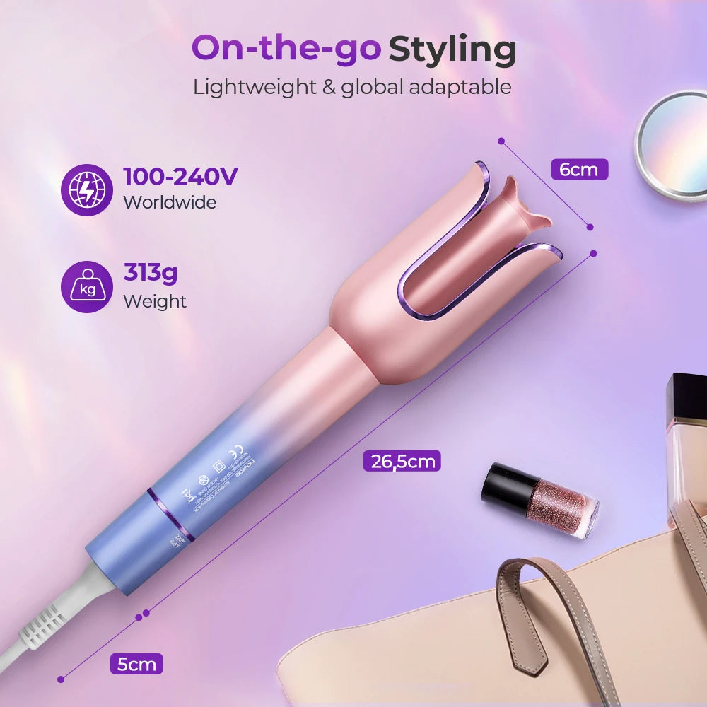 Automatic Curling Iron, Curling Iron 23 Mm Curling Iron with Negative Ions 3 Temperature Anti-Scald Design Intelligent Automatic Curling Iron