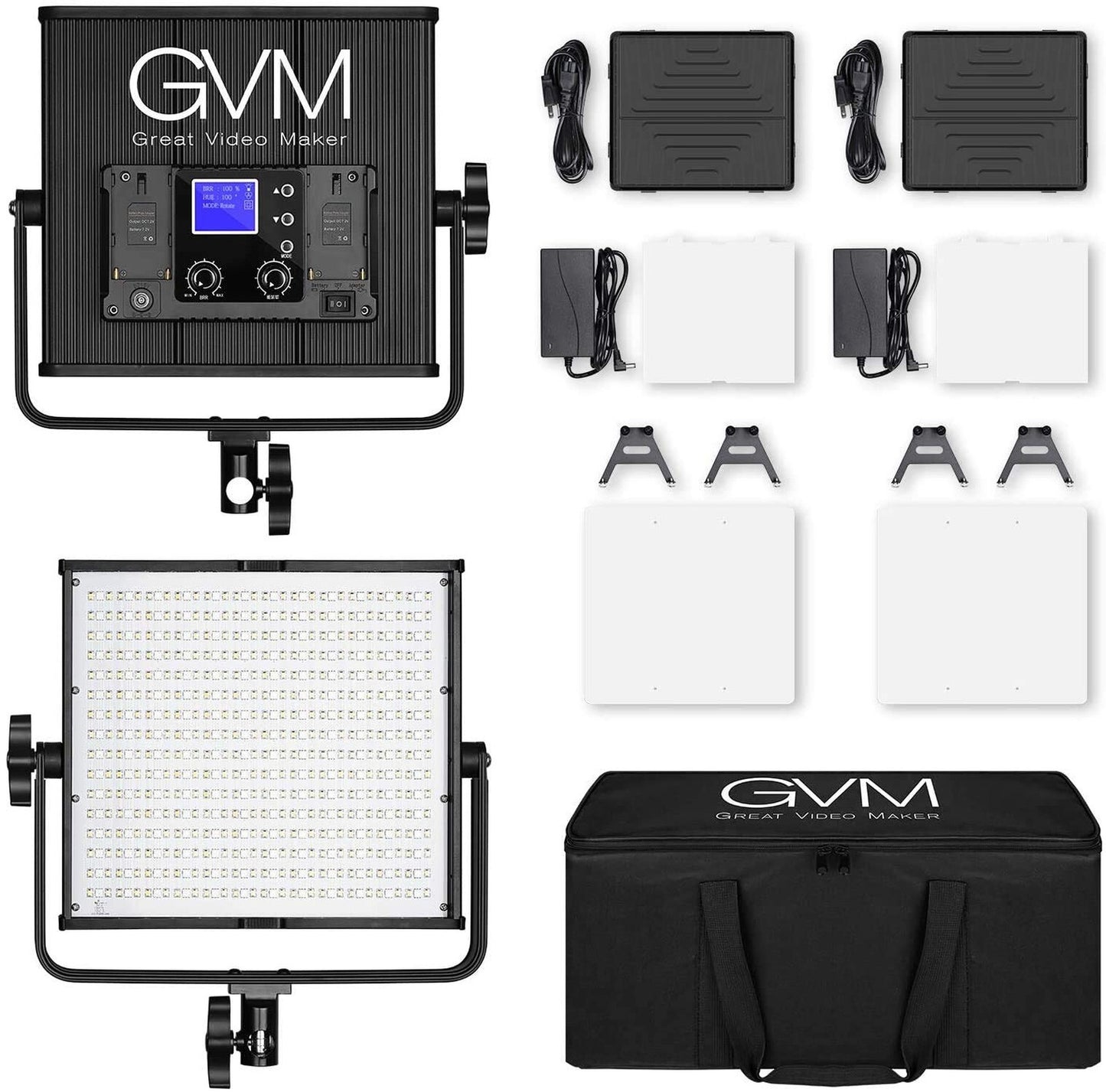 GVM 50RS RGB LED Video Light, 50W Video Lighting Kit with APP Control, 360°
