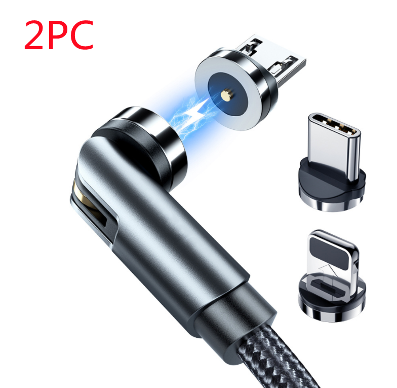 Cable de carga USB magnético giratorio de 360° - Cargador compatible con varios dispositivos