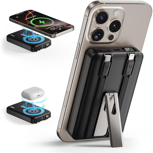 16800mAh Portable Charger: Built-in Cables & LED for iPhone/Android
