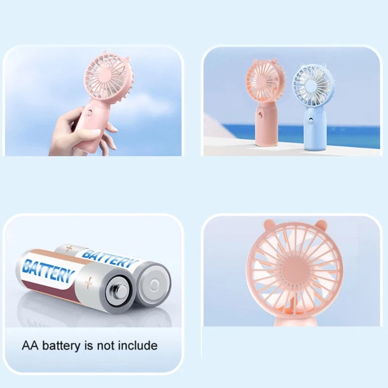 Small Fan Handheld Mini Fan Summer Portable Fan Aa-Battery Operated