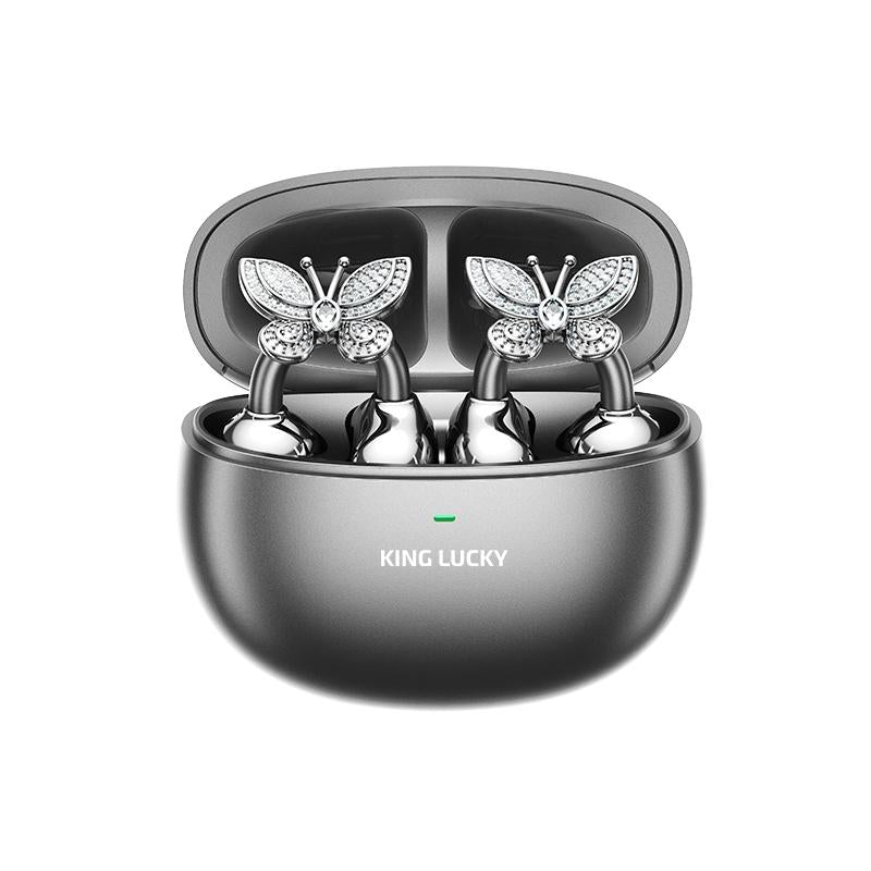 Long-Play Open-Ear Clip-On Butterfly Earbuds: Kinglucky, HiFi, for Apple & Samsung