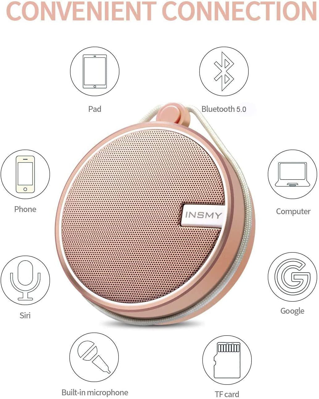 IPX7 Waterproof Bluetooth Shower Speaker: Portable, Loud & Clear Sound