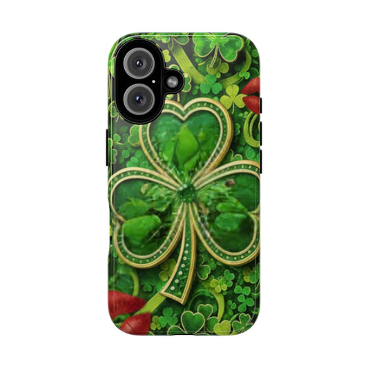 Protective Phone Case – Lucky Clover Kiss Shamrock Design