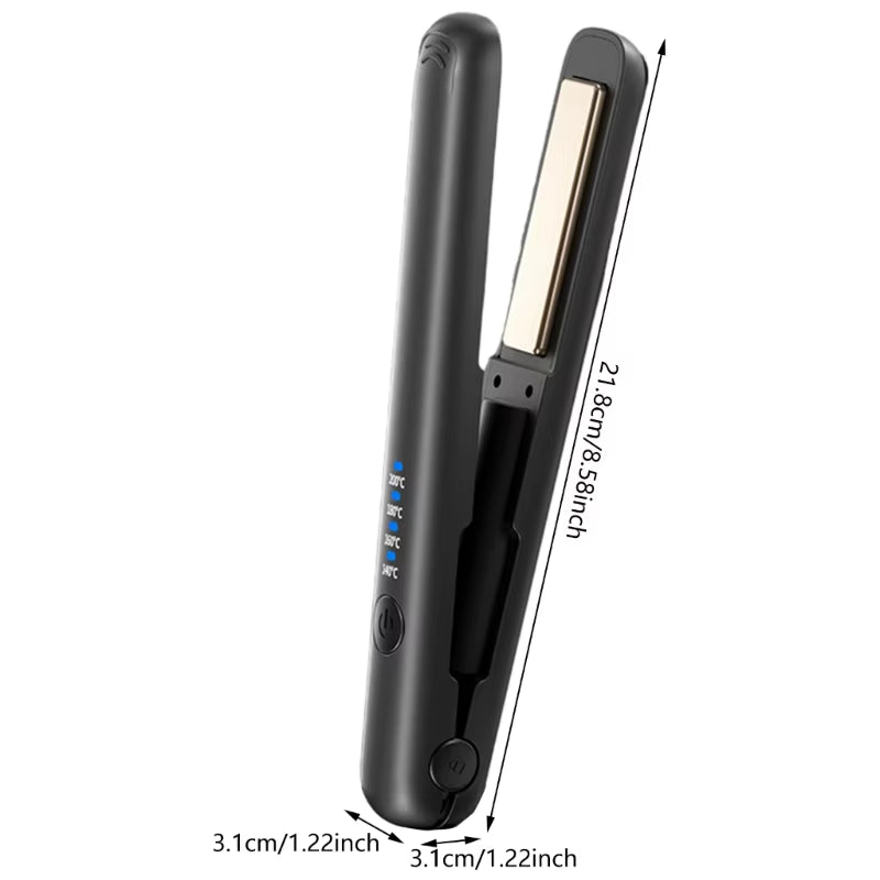 Travel Friendly Hair Straightener Wireless and Rechargeable Hair Iron 4 Heat Levels Hair Styling Tool PET Texture