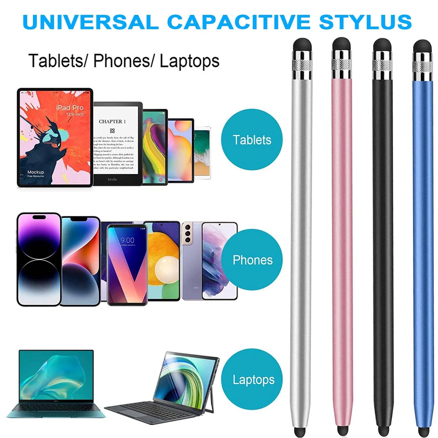 Stylus Pen for Ipad,Stylus for Touch Screens, Digiroot 4-Pack Stylus Pens High Sensitivity & Precision Capacitive Stylus with 8 Extra Tips for Iphone/ Ipad Pro/ Tablets/ Samsung/ Galaxy/ PC