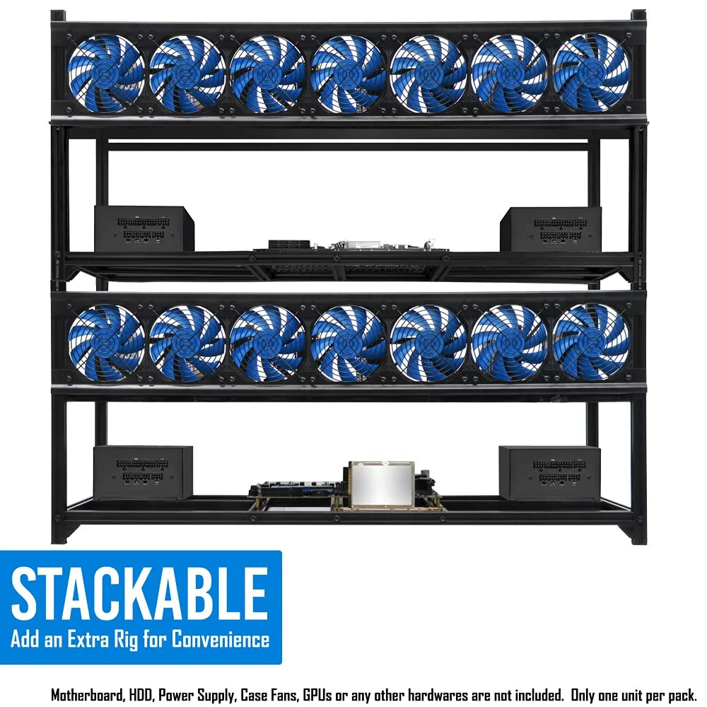 Bitcoin Miner Rig Case with 6 or 8 GPU Mining Stackable Frame