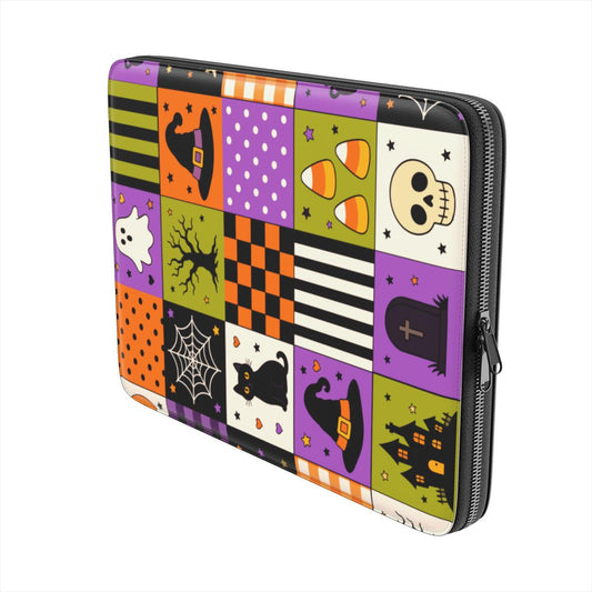 Vegan-Friendly Laptop Sleeve – Spooky Patchwork