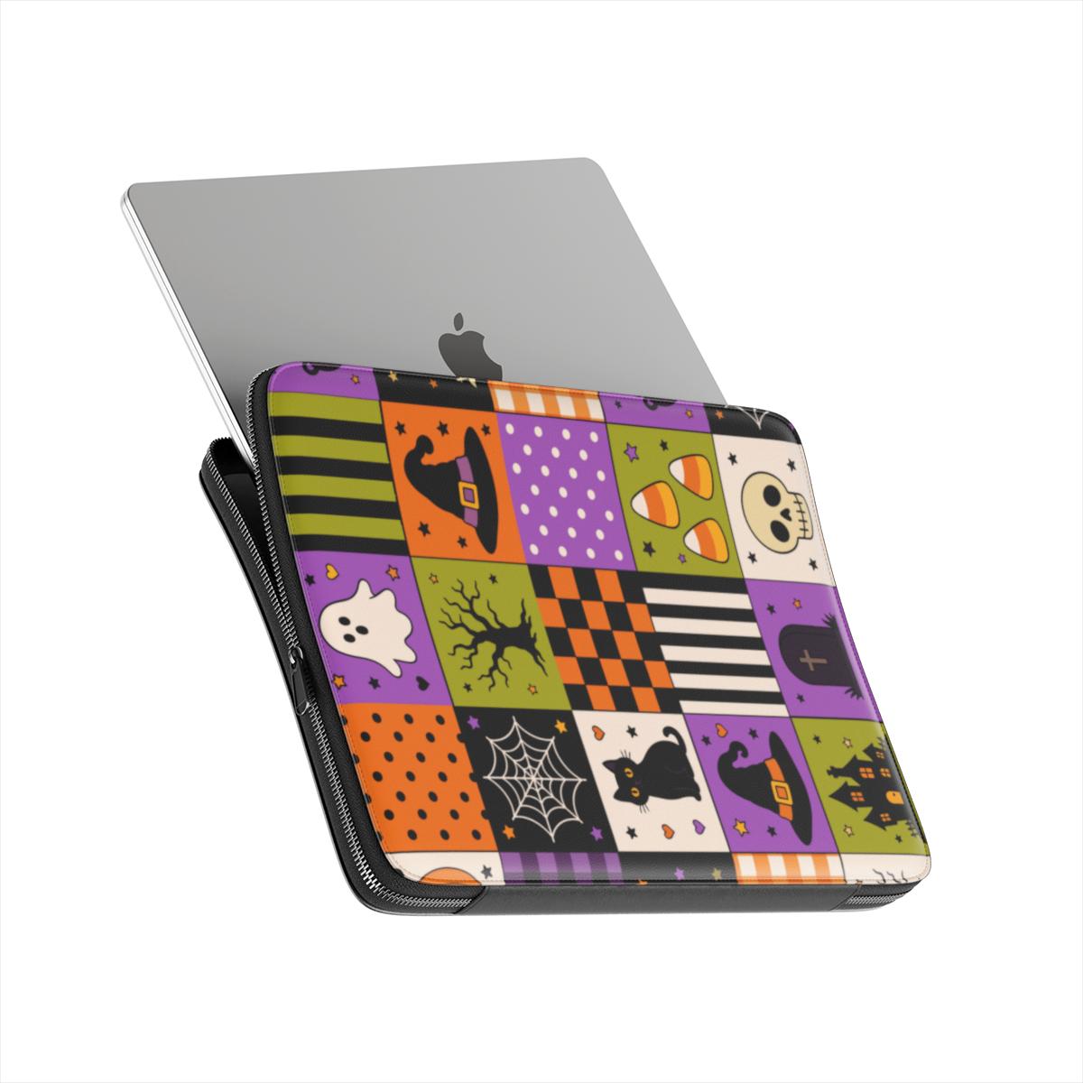 Vegan-Friendly Laptop Sleeve – Spooky Patchwork