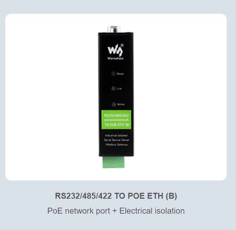 Poe Optional Metal Alloy Industrial Serial Server RS232 RS422 RS485 to RJ45 Ethernet TCP/IP to Serial Server