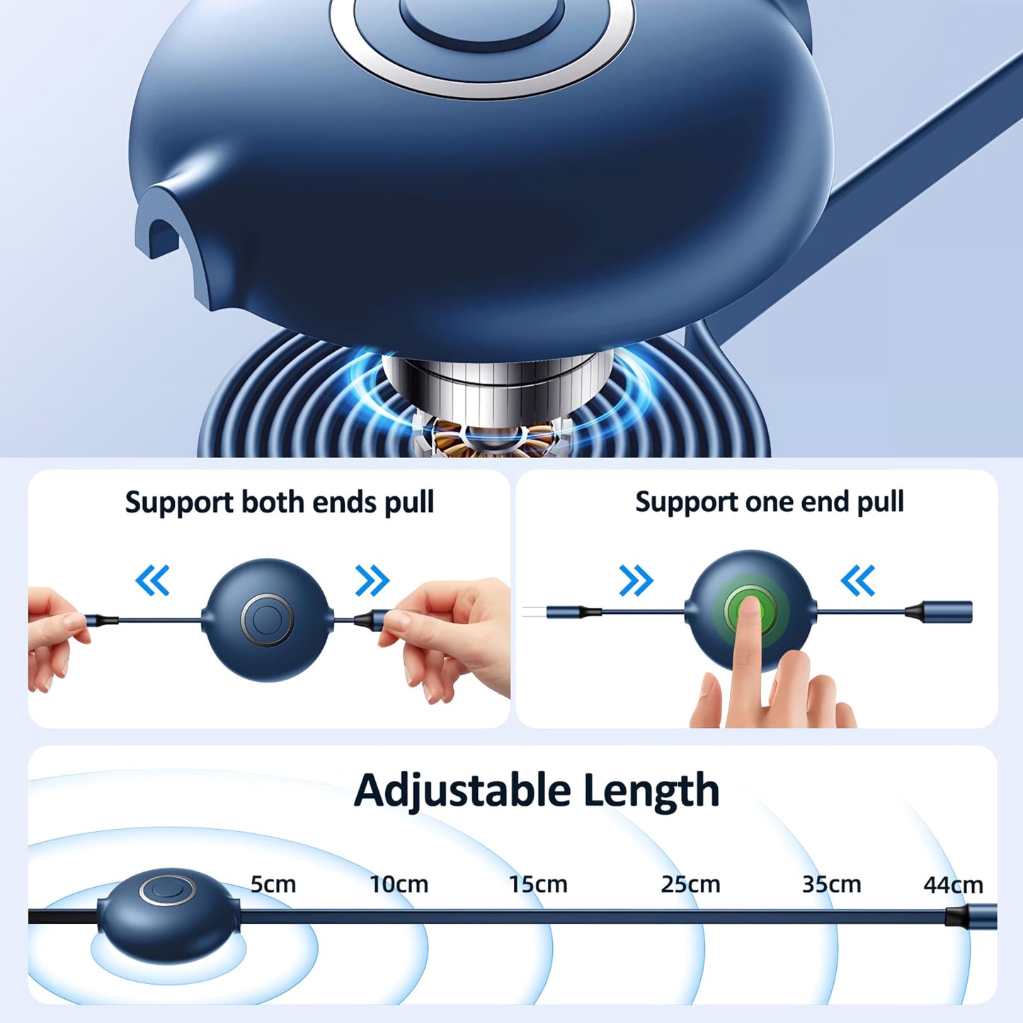 Multi Charging Cable, 2Pack 3 in 1 Charging Cable, 3A Fast Retractable Phone Charger, 4FT Multiple Cable Compatible with Iphone, Samsung