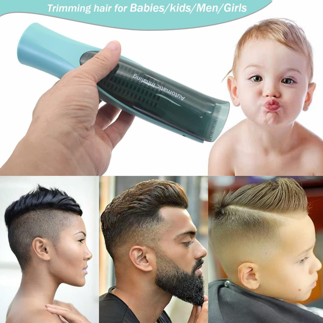 Cordless Vacuum Hair Clipper for Baby,Wireless Beard & Hair Trimmer,Rechargeable Waterproof Home Haircut Kit Kids & Men, Automatic Hair Suction, with Professional Hair Scissors