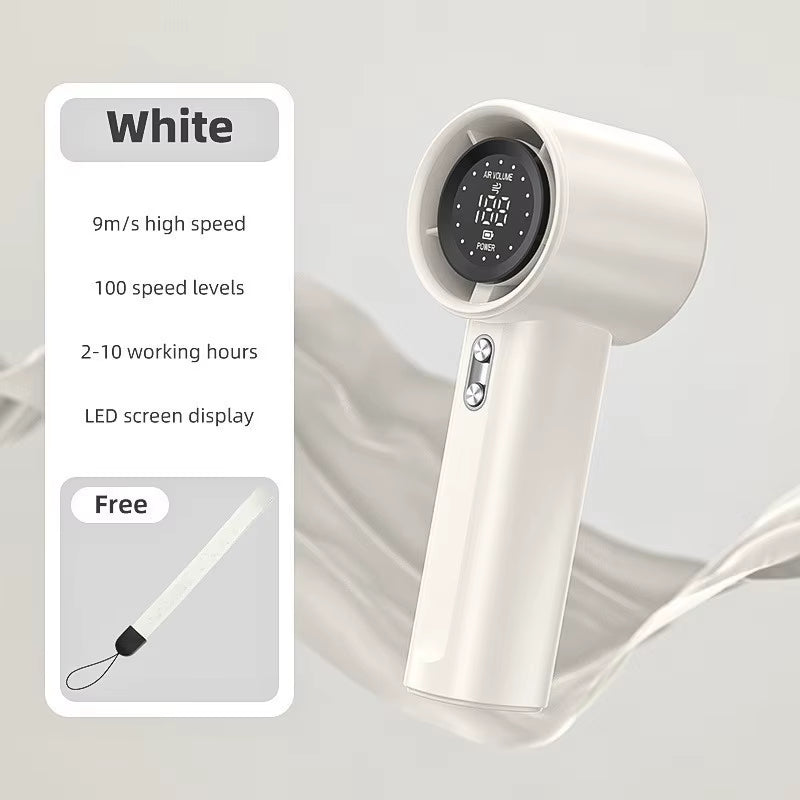 Handheld Small Fan Usb Charging 100 Levels Digital Display Rechargeable High-Speed Handheld Turbo Portable Violent Fan