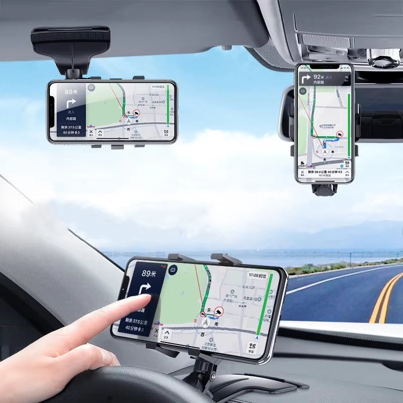 3-in-1 Car Phone Holder: Dashboard, Mirror, Vent