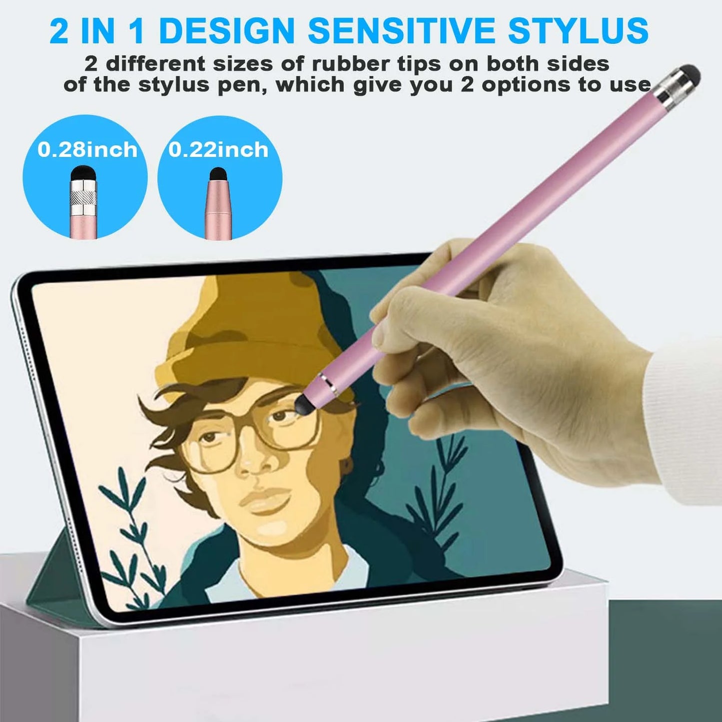 Stylus Pen for Ipad,Stylus for Touch Screens, Digiroot 4-Pack Stylus Pens High Sensitivity & Precision Capacitive Stylus with 8 Extra Tips for Iphone/ Ipad Pro/ Tablets/ Samsung/ Galaxy/ PC