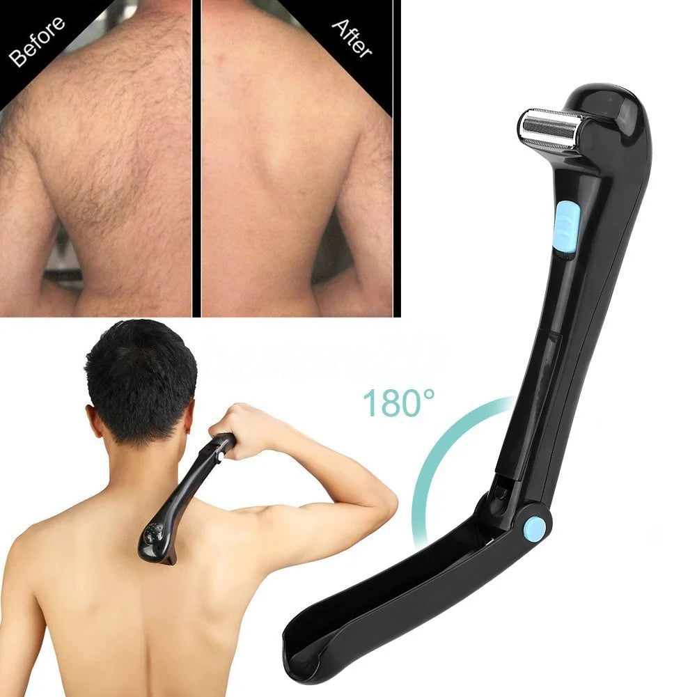 Men Electric Back Hair Shaver Depilation Manual Cordless Foldable Body Hair Trimmer Hair Removal Tool Shower