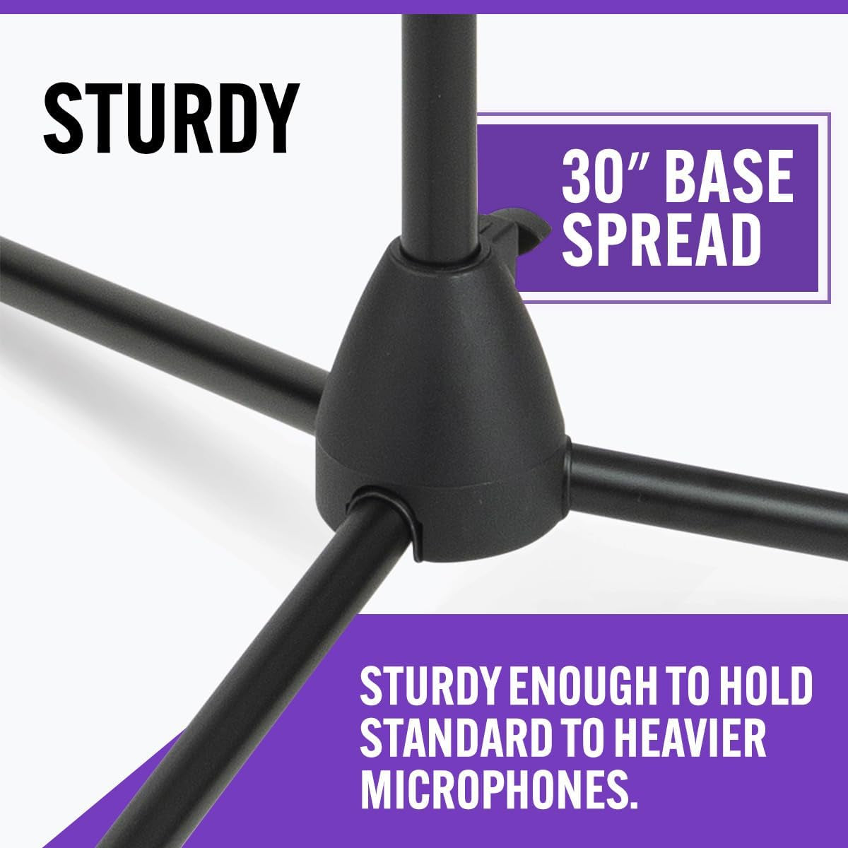 MS7701B Tripod Microphone Boom Stand, Black