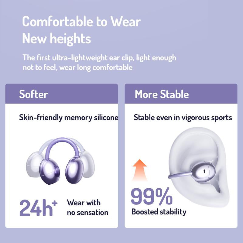 Comfortable Open Ear Wireless Earbuds: MINISO MS192 (50H Battery, Clip-On)