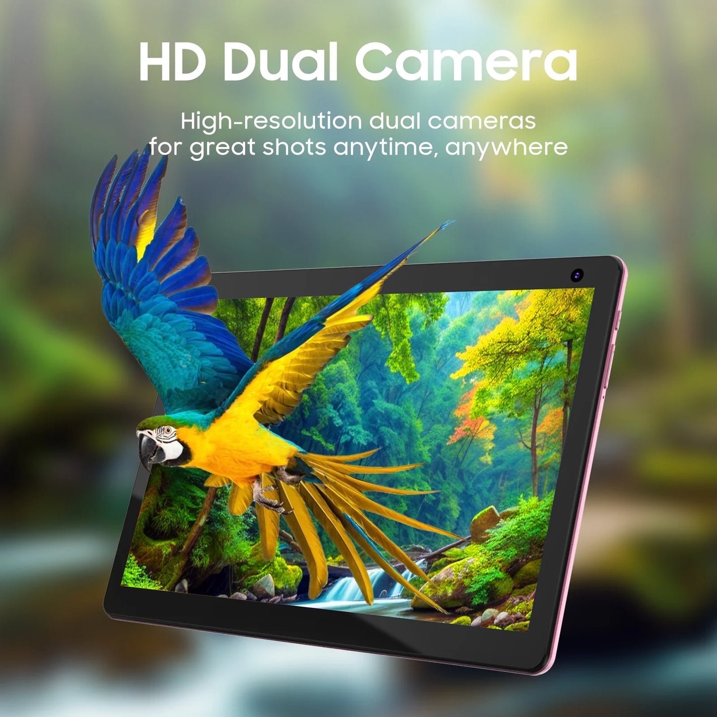 Tablet 10 Inch, Android 15 Tablet, 32GB ROM 1TB Expand Computer Tablets, Quad Core Processor 6000Mah Battery, 1280X800 IPS Touch Screen, 2+8MP Dual HD Camera, Bluetooth Wifi Tablet PC, Pink