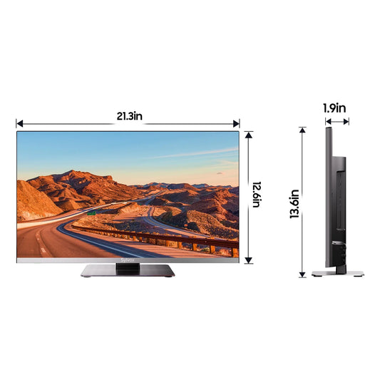 Smart RV TV, 24 Inch Android TV with Built-In DVD Player, 12 Volt TV for RV Camper, 1080P FHD, APP Store, Wifi Bluetooth, 2 HDMI & 2 USB, AC/DC Powered (Limo Series)