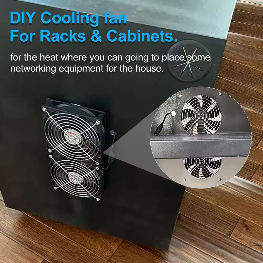 Big Airflow 2 X 120 Mm 240 Mm Computer Fan with AC Plug Cabinet Fan 110-Volt 240-Volt AC Power Supply