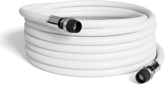 75' Feet, White RG6 Coaxial Cable with Rubber Booted - Weather Proof Indoor/Outdoor Rated Connectors, F81 / RF, Digital Coax for CATV, Antenna, Internet, Satellite, and More