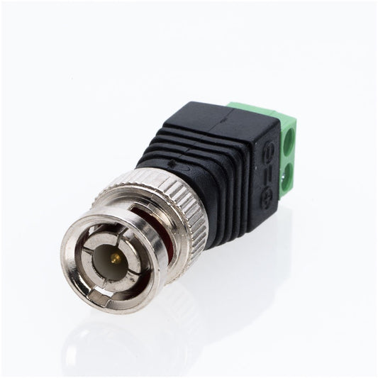 Cctv4Less BNC Male Balun Connector for Coax CAT5, CAT6, CAT7 to BNC Male and 2 Screw Camera Terminal Adapter - Reliable CCTV Surveillance Video Transmission (10)