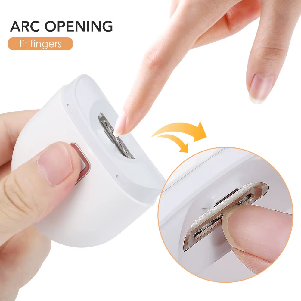 USB Electric Nail File & Clipper: LED Light, 2-Speed, Mini Manicure Tool
