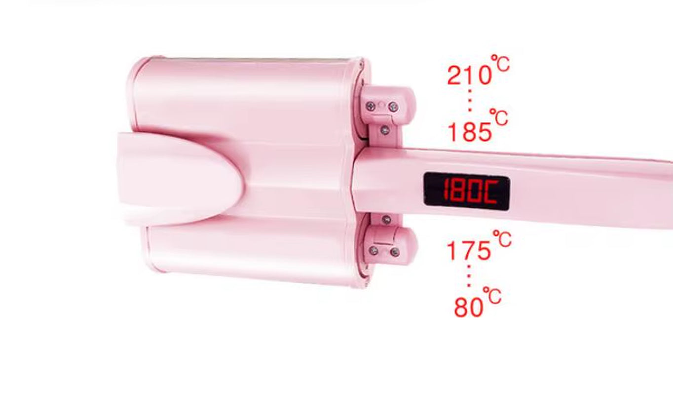 LCD 26Mm 32Mm Ceramic Three Tube Hair Curler Triple Barrel Deep Wave Water Ripple Egg Rolls Hair Curling Iron Hair Styling Tool